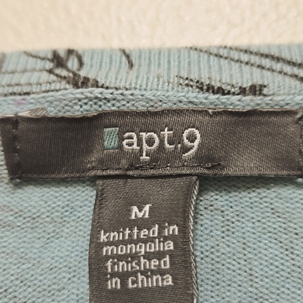APT 9 Women's  Blue Floral Cardigan - Picture 2 of 4